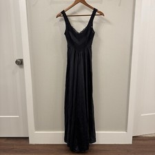 Vtg UNDERCOVER WEAR Sz S Olga Style Black GODDESS Nightgown Lace Full Sweep USA