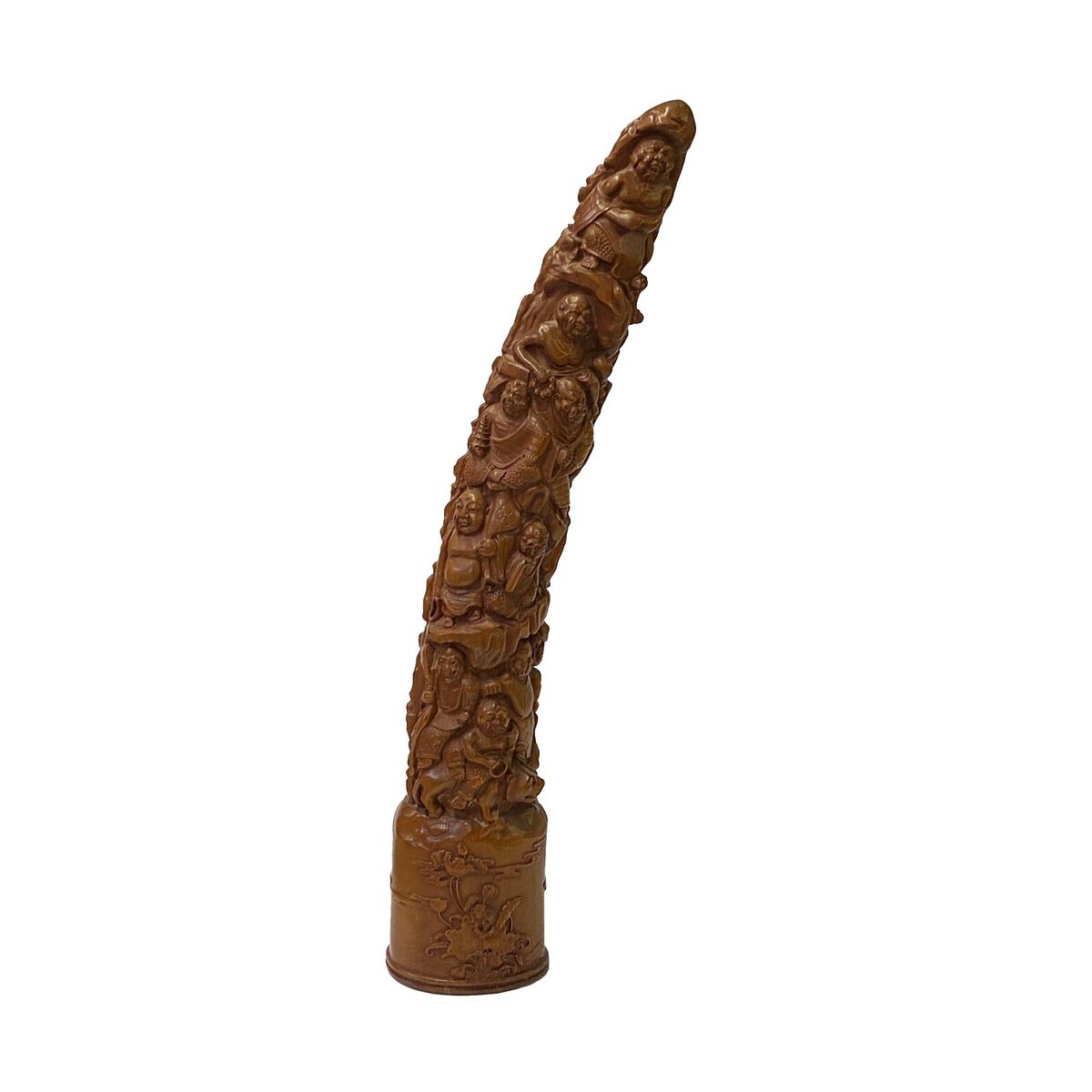 Chinese Brown 18 Lohons Eighteen Arhats Wood Statue Art ws2164S Chinese Brown 18 Lohons Eighteen Arhats Wood Statue Art ws2164S