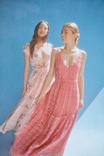 Free People FP One Yesenia Maxi Dress Wedding Pink Floral Crochet Summer New M