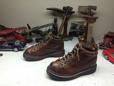 VINTAGE MADE IN ENGLAND DR MARTENS BROWN LEATHER LACE UP AIR WAIR ANKLE BOOTS 6M