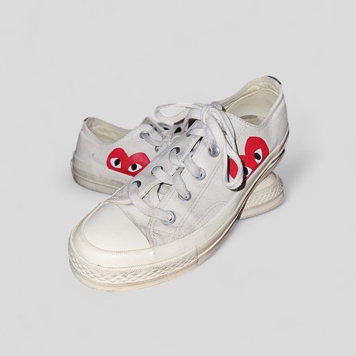 EUC🔥 Converse Comme Des Garcons Play White Canvas 70s Sz 4 Men's Shoes 150207C