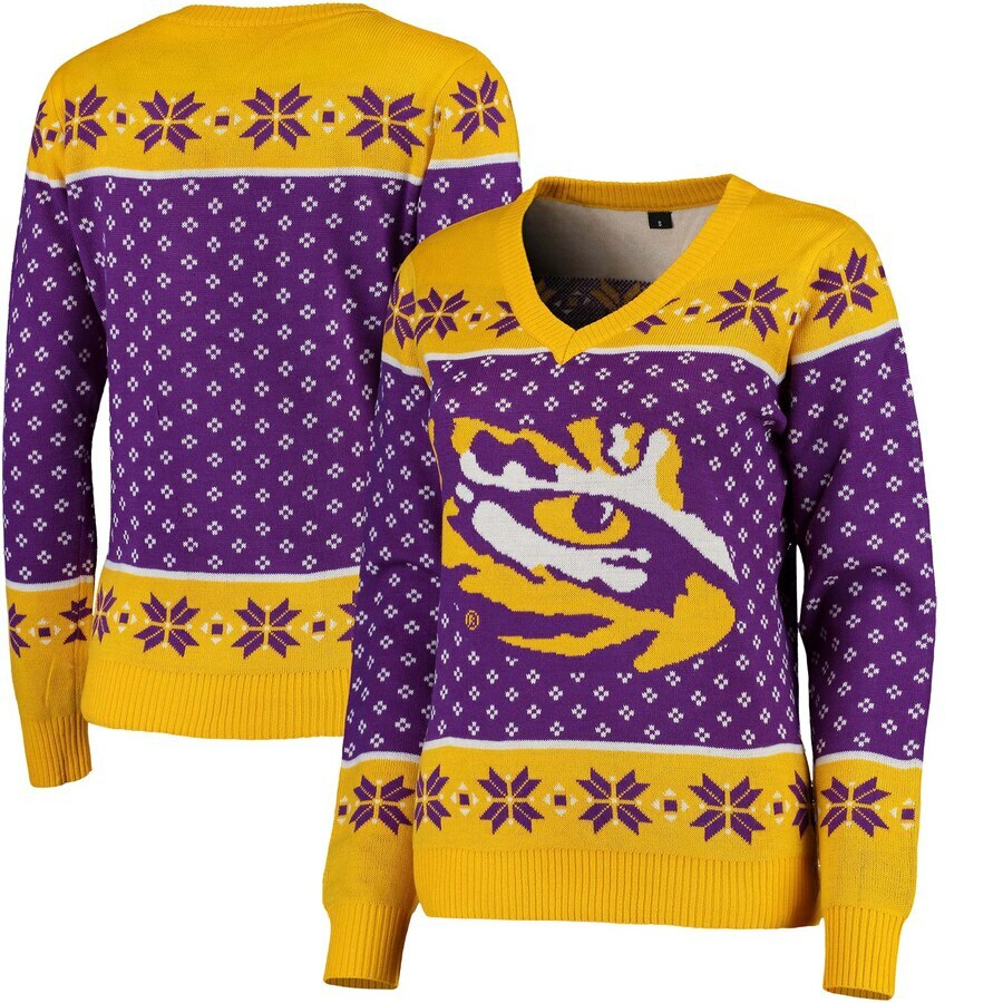 Свитер с V-образным вырезом и большим логотипом Forever Collectibles NCAA Womens LSU Tigers