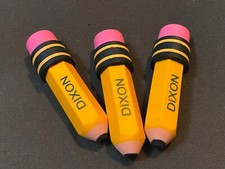 Dixon Ticonderoga Set of 3 Pencil Shaped Erasers 