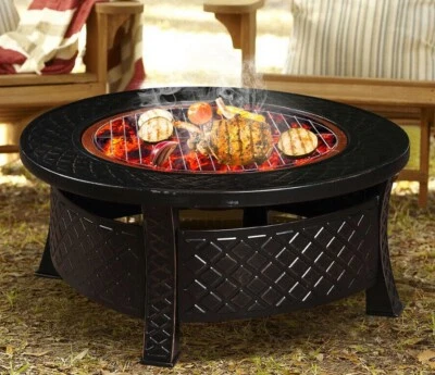 3 In 1 Outdoor Garden Fire Pit Bbq Firepit Brazier Round Stove