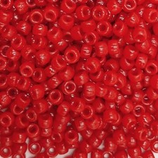1200PCS 6x9mm Pony Beads Bulk, Flag Red Pony Beads for Bracelets Zr-Flag Red