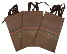 AUTH GUCCI LIMITED ADD 3 PC HORSEBIT SHOPPING GIFT  PAPER BAGS 11.5”x 6.75”x 4”