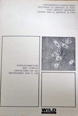 Wild Phase Contrast Microscope Equipment Instructions For Use on CD 