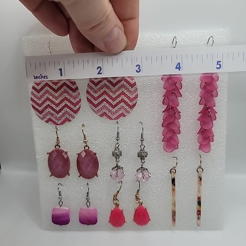 Lot Of 7 Pretty In Pink Dangle Vtg To Now Pierced Earrings - Bild 3 von 24
