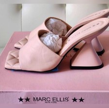 MARC ELLIS PINK LEATHER SANDALS COMFORT MULES