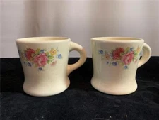 2 RARE Homer Laughlin Baltimore Mugs Floral Design JJ-59