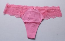 Victoria's Secret Women's Low Rise Lace Trim Thong Panty ZG3 Pink Size XL NWT