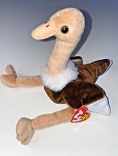 RARE VINTAGE TY Beanie Baby "Stretch The Ostrich" Retired 1997 ERRORS