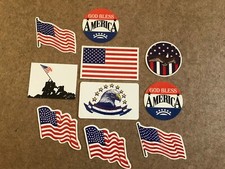 2001 PATRIOTIC SERIES GOD BLESS AMERICAN FLAG VENDING MACHINE STICKER LOT OF 10