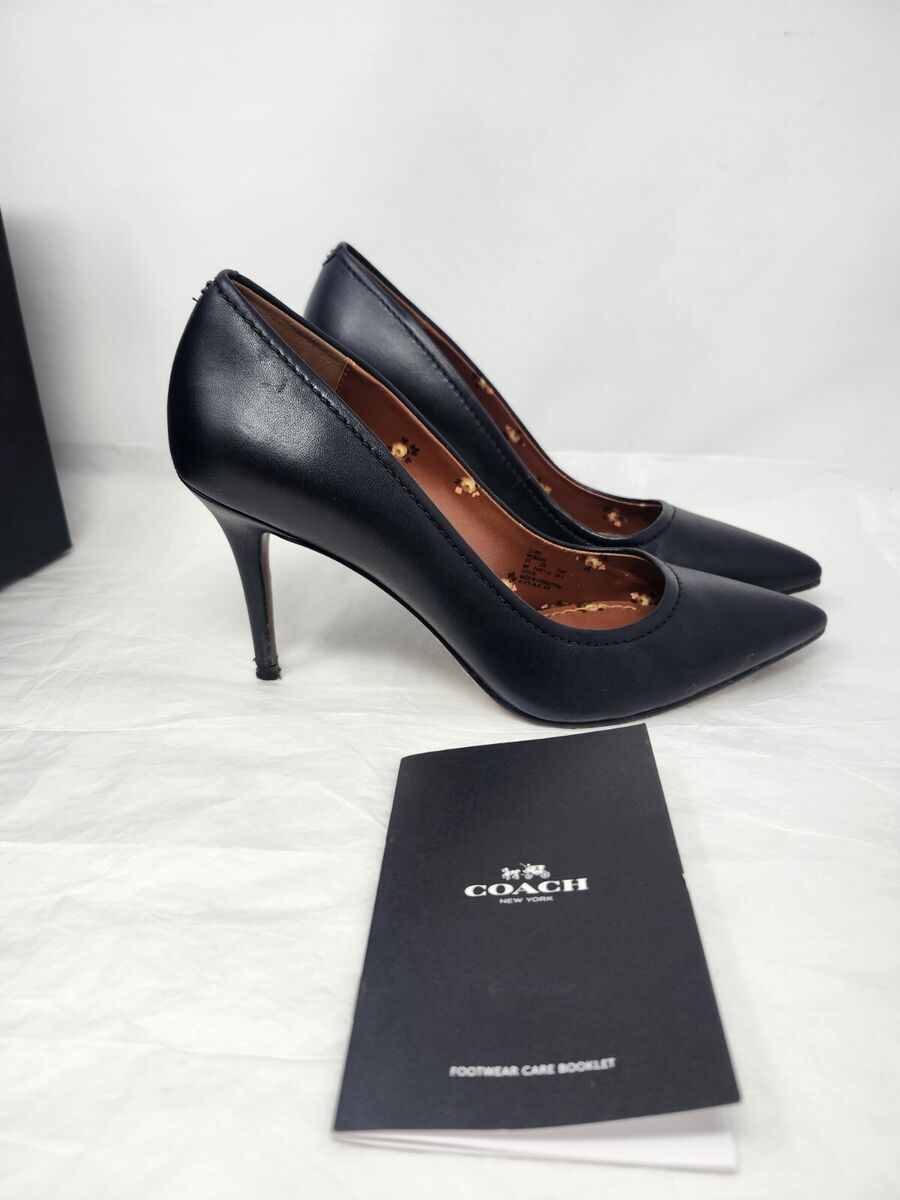 Coach Waverly Leather Black Stiletto Heels - 3.5 Coach Waverly Leather Black Stiletto Heels - 3.5