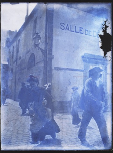 France Street Scene Artistic Retouches c1920 Photo Negative Plate 9x12 cm
