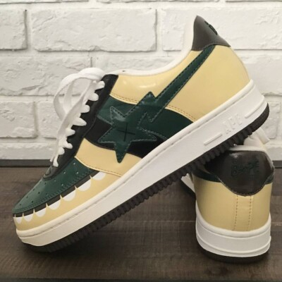 KAWS CHOMPERS BAPE STA Patent Leather Sneakers A Bathing Ape NIGO