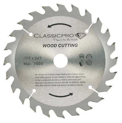 CLASSICPRO TOOLS UK ClassicPro TCT 165mm x 20mm/16mm Bore 24T Circular Saw Blade for Wood UK