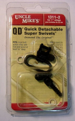 Uncle Mikes 1311-2 Super Quick Detach Swivels for 1'' slings Black