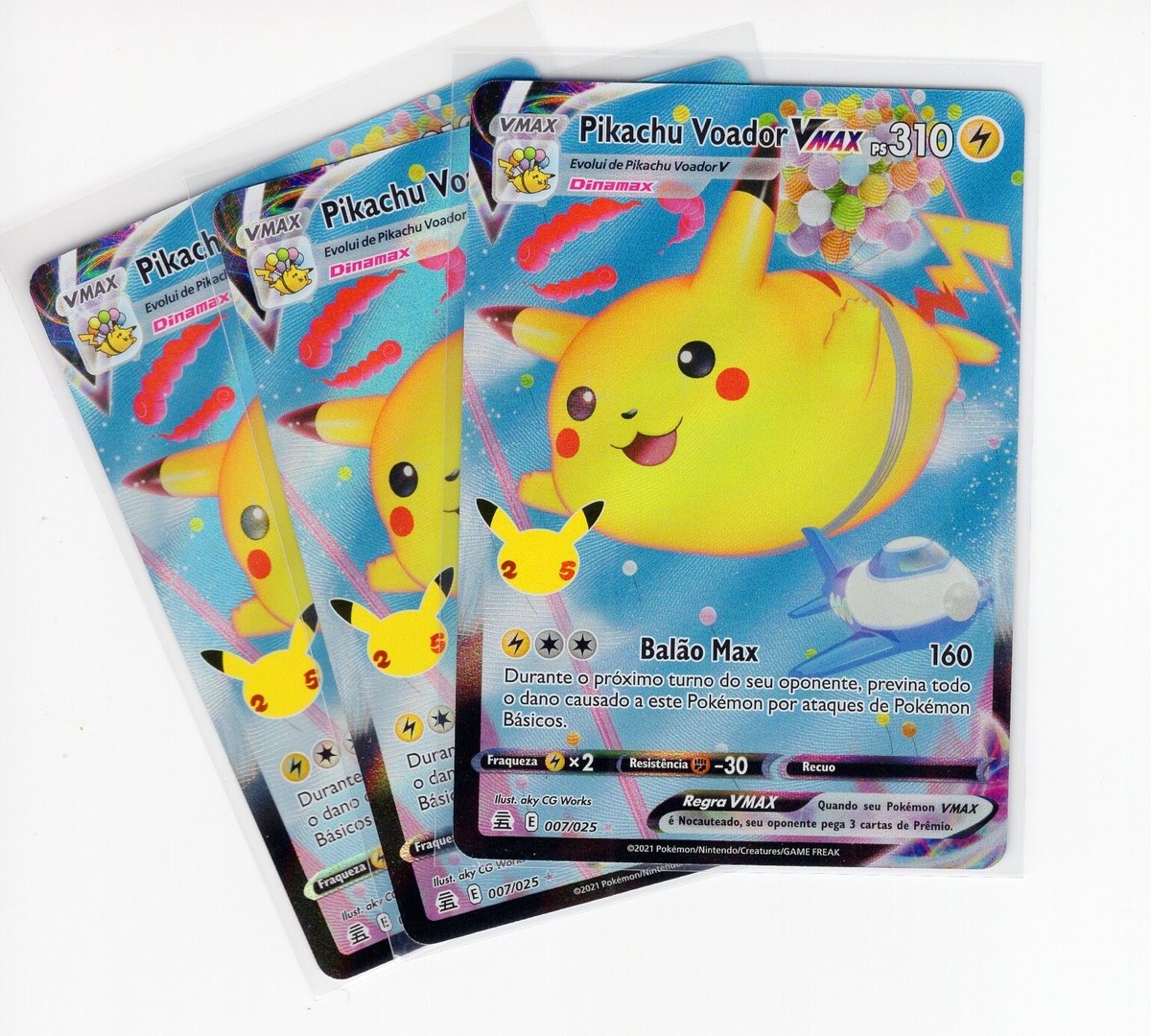 1x ~PT~ PORTUGUESE Flying Pikachu VMax 007/025 Pokemon Card (LB2