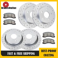 ​Front and Rear Brake Rotors Pads for Ram 1500 2006-2023 Drilled Slotted Brakes
