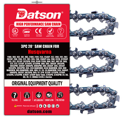 3-Pack 20'' Chainsaw Chain for Husqvarna X-cut C85, C83S,20'' BAR, 3/8 058 72DL