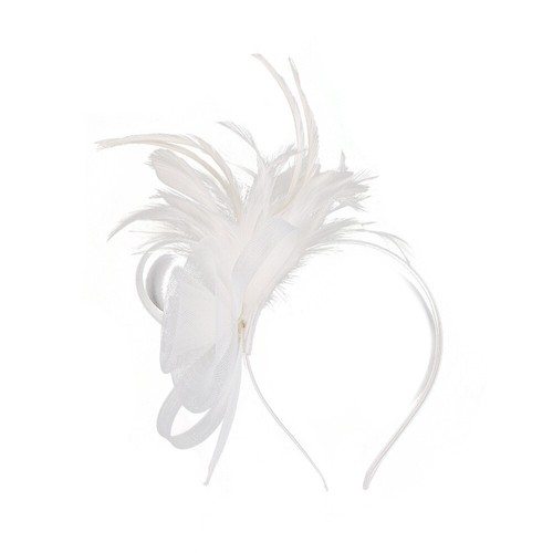 Fascinator Feather Mesh Headband Retro Brides Headwear Elegant Hair Accessories - Picture 16 of 23