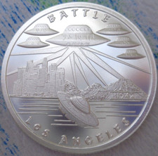 1 oz. BATTLE LOS ANGELES Alien Movie silver BU round .999 fine silver 98.31 per troy oz