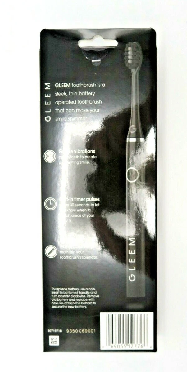 Gleem Battery Toothbrush, Full Head, Soft, Black, Count,, 53 OFF