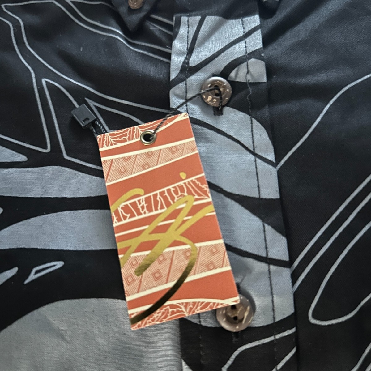 SIG ZANE Hawaii Kawowopōlani Black Gray Button Up Aloha SIG ZANE Hawaii Kawowopōlani Black Gray Button Up Aloha
