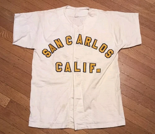 VinTagE SAN CARLOS CALIFORNIA 16 BASEBALL JERSEY / SHIRT - product listing photo