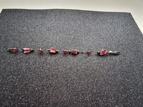 Beautiful M & S Black And Purple Tone Beaded Bracelet - Picture 8 of 10