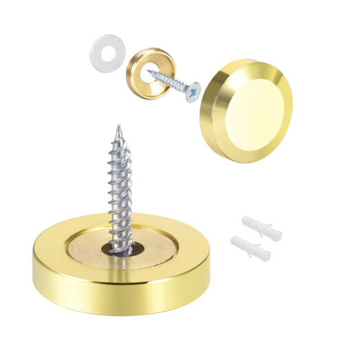 Mirror Screws Decorative Cap Cover Nails Polished Gold 25mm 2pcs - Picture 1 of 5