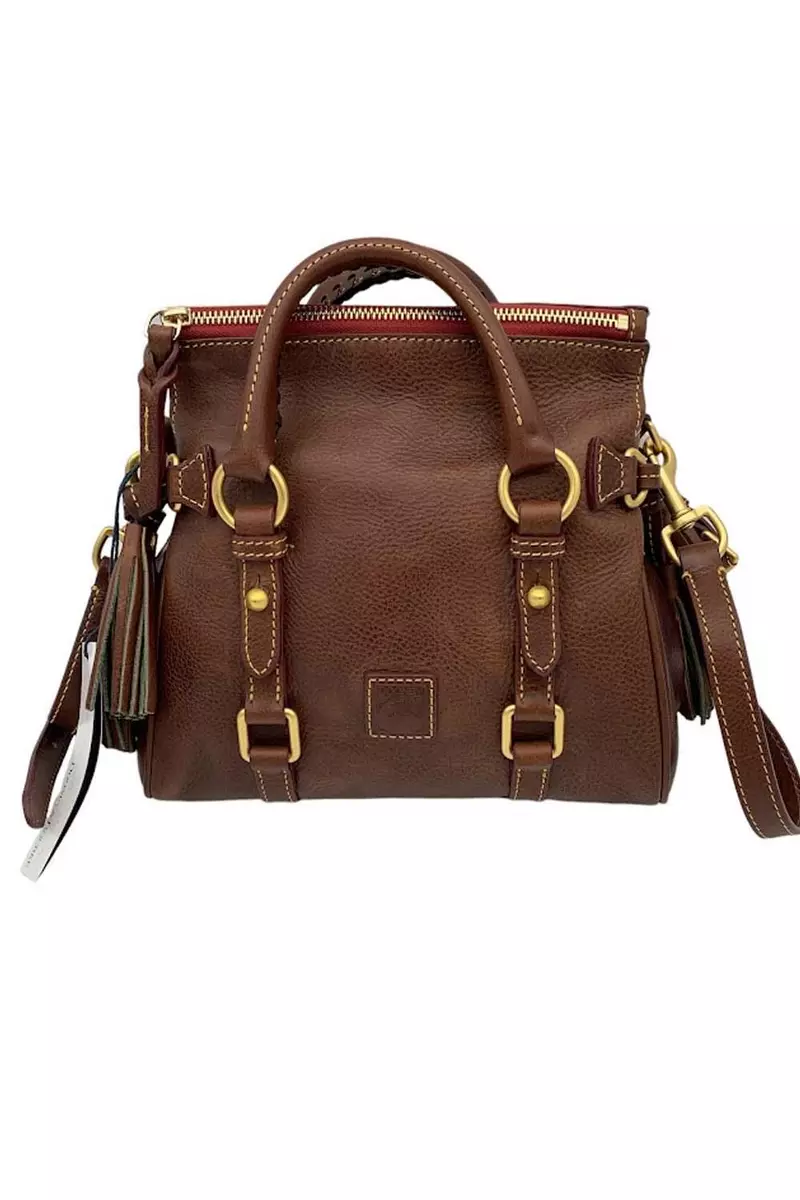 Dooney & Bourke Florentine Micro Satchel Chestnut Leather Handbag