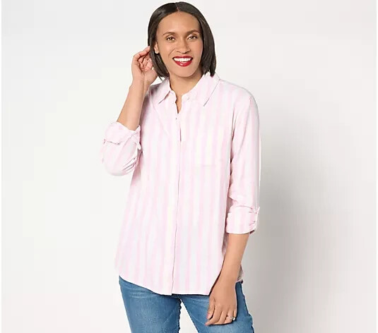 新品未使用タグ付き　今季　完売　stripe tunic shirt ピンク Miya Shirt