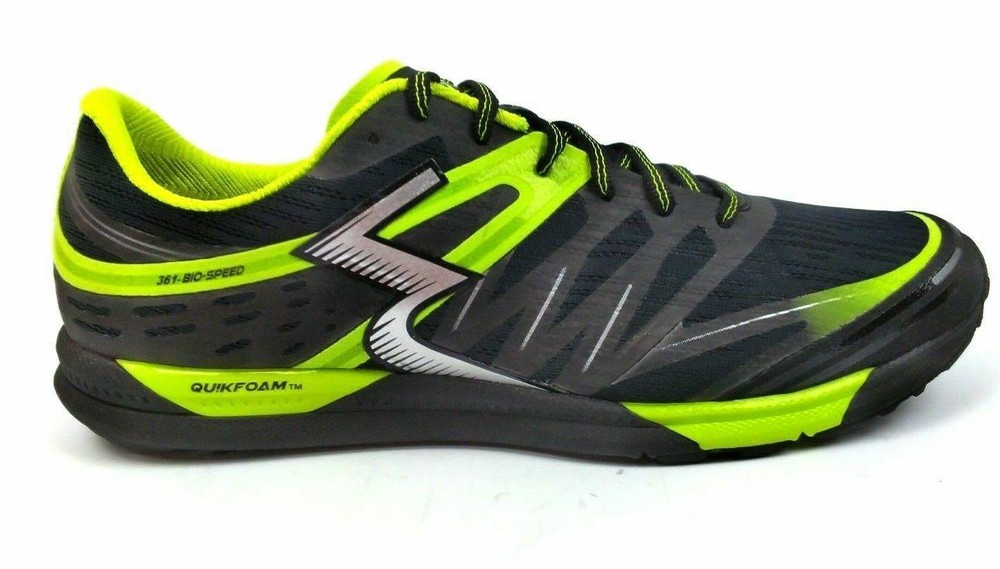 361 Degrees Men's Running Shoes Bio Speed Quickfoam Black Liamade New in Box