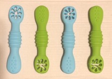 4-Pack Baby Weaning Spoons - Silicone Self Feeding Utensils, Feeding Spoons