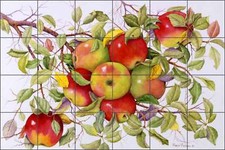 Apple Tile Backsplash Matcham Ceramc Fruit Kitchen Art RW-MM001