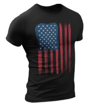 Men's USA Flag American Flag Distressed US Flag Patriotic Shirts For Men