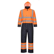 Portwest S485 Hi Vis Reflective Waterproof Hooded Contrast Safety Coverall