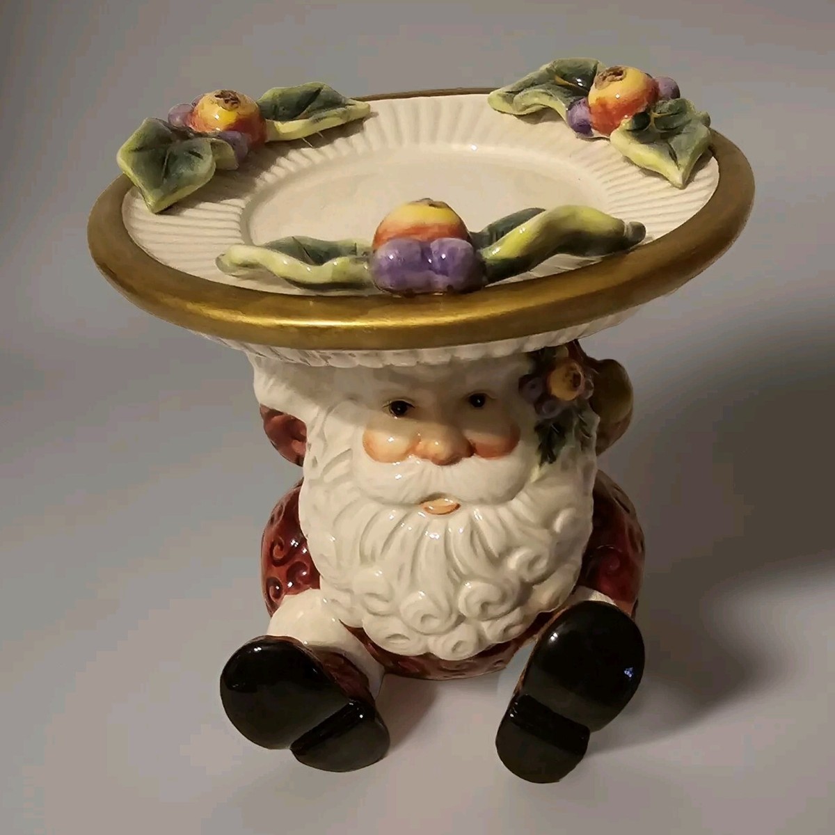 Fitz & Floyd Essentials Santa Holding A Plate Over His Head For