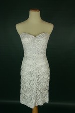 NWT 160 Silver Hailey Adrianna Papell Short Strapless Dress Lace Prom Size 10