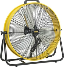24" High Velocity Industrial Drum Fan, 3-Speed Heavy Duty Metal Shop Fan