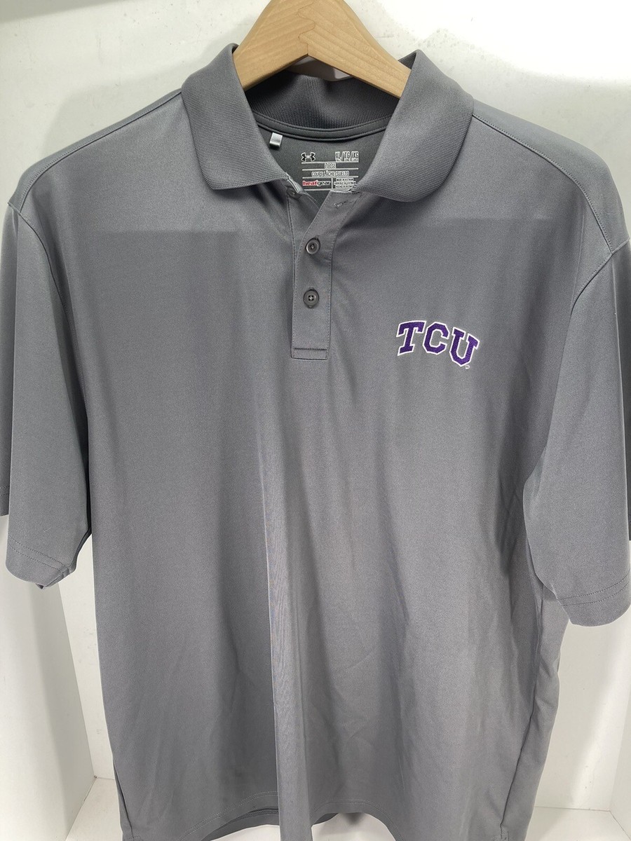 Texas Christian University TCU Under Amour Polo Shirt Men Sz XL Gray Heat Gear eBay