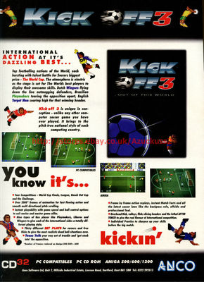 Kick Off 3 Out Of This World ''Anco'' 1994 Zeitschriftenanzeige #5739