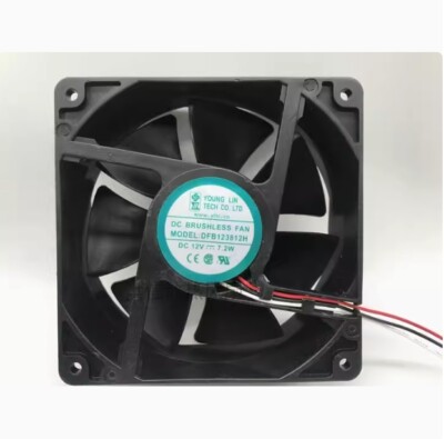 New Yonglin 12038 12CM DFB123812H DC12V 7.2W 3-wire Chassis High Air Volume Fan