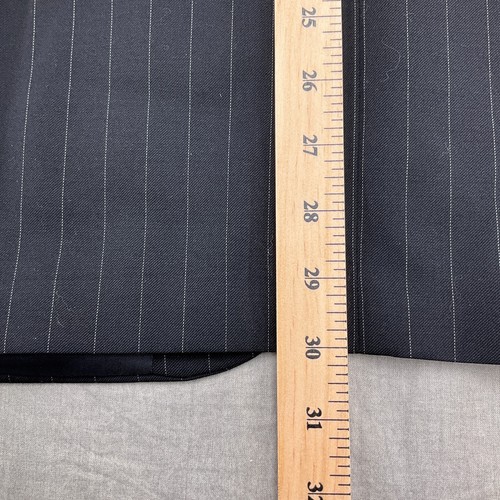 Chaps Suit Men 44S 35Wx 32L Black Pinstripe Pleat Classic Executive Cuff 2pc - Picture 7 of 21