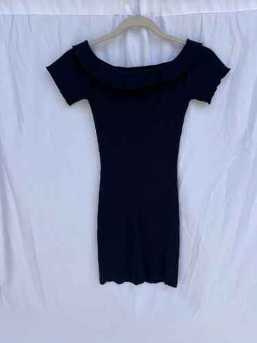 Revolve by the way mini dress navy ribbed off shoulder women’s size XS - Picture 3 of 5