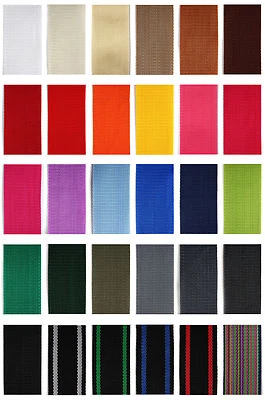 1BUY3 Gurtband 4 oder 12 Meter, 5 verschiedene breiten, 1,4 mm dick in 25 Farben