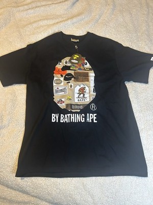 A Bathing Ape BAPE Men s Size L Black Graphic Logo Crew Neck Short Sleeve Tee