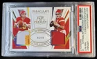 2021 Immaculate Joe Montana Patrick Mahomes II Past and Present Jersey /49 PSA 8